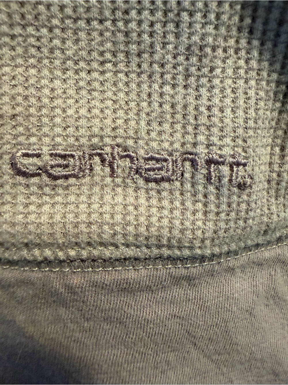Carhartt Olive Green Waffle-Knit Crew Neck Sweater